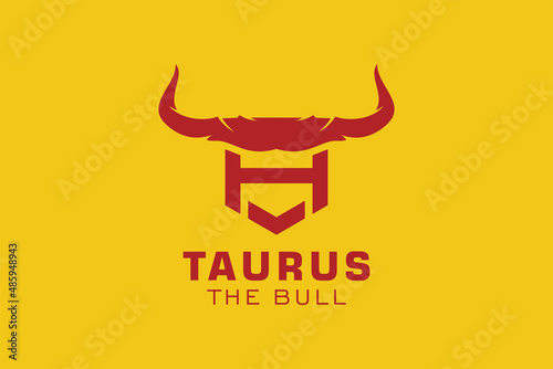 Letter H logo, Bull logo,head bull logo, monogram Logo Design Template Element