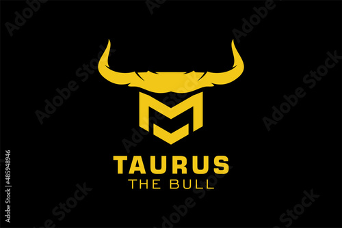 Letter M logo, Bull logo,head bull logo, monogram Logo Design Template Element