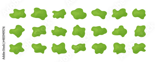 Green slime vector icon, blob organic irregular shape, goo mucus isolated on white background. Random simple illustration photo