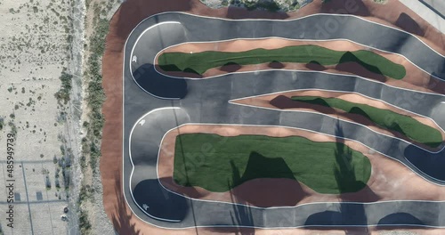 aerial zenital view of a pumptrack photo