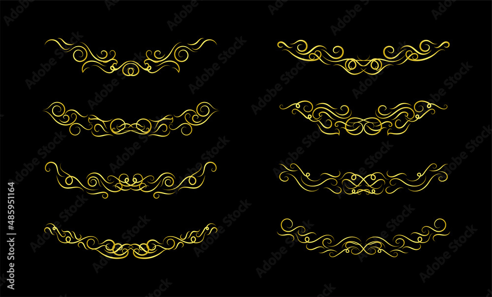 Gold Borders Elements Set Collection, ornament Vector Gold Borders Elements Set Collection, ornament Vector