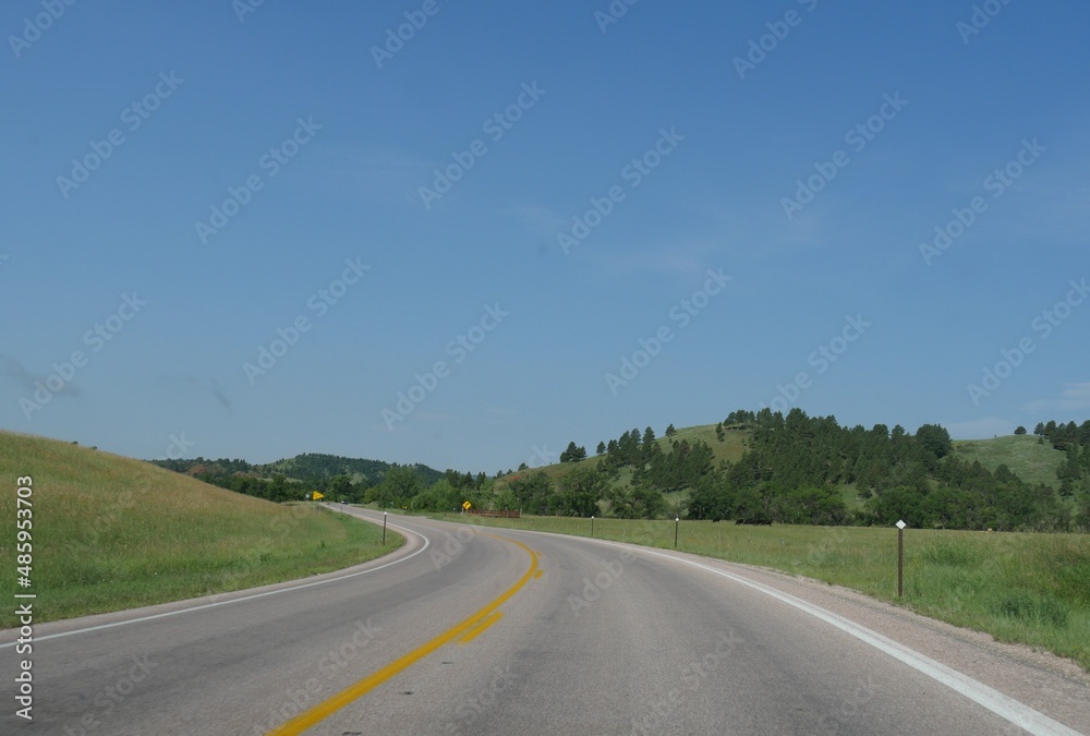 Winding road in Custer, South Dakota Winding road in Custer, South Dakota