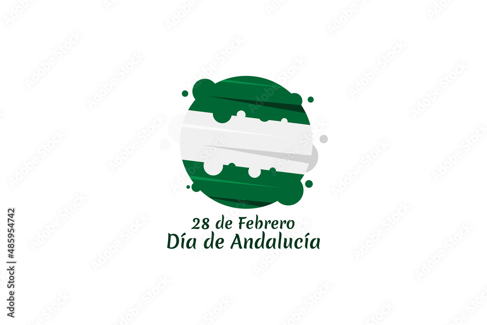 Translation: February 28, Andalusia Day vector illustration. Suitable for greeting card, poster and banner - obrazy, fototapety, plakaty 
