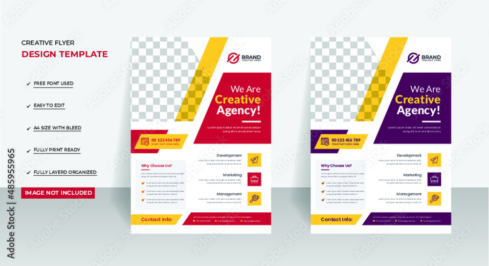 Creative flyer design template Premium Vector