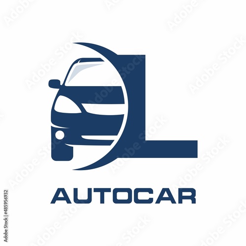 Letter L abstract with car vector logo template.  Fonts for event, promo, logo, banner, monogram, poster, branding and identity.