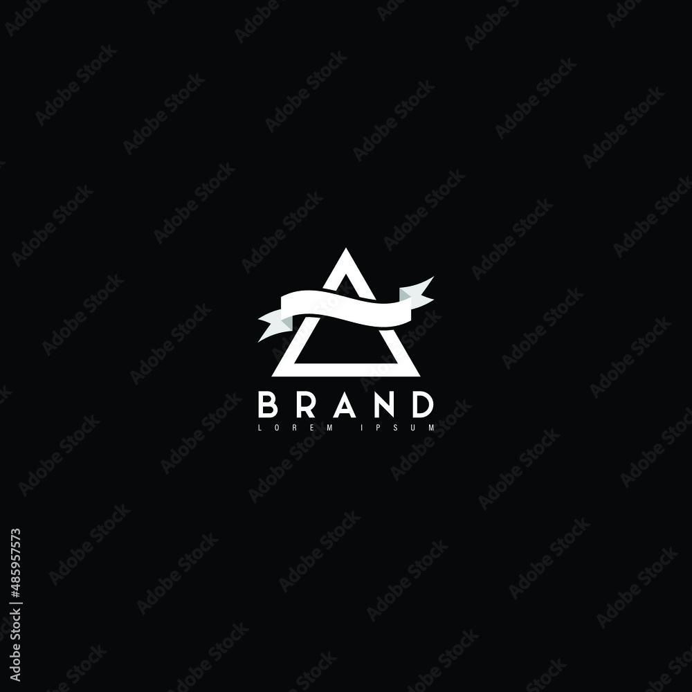Three logo triangle elements. Abstract business logotype symbol.
