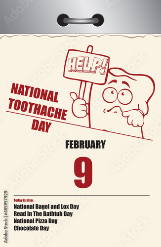 Old page calendar Toothache Day