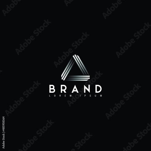 Three logo triangle elements. Abstract business logotype symbol. 