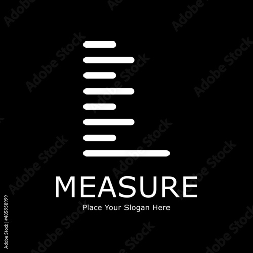 Letter L with ruler vector logo design. Suitable for education, banner, poster, print, pattern, and initial.