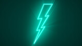 cyan blue neon glowing bolt flash symbol