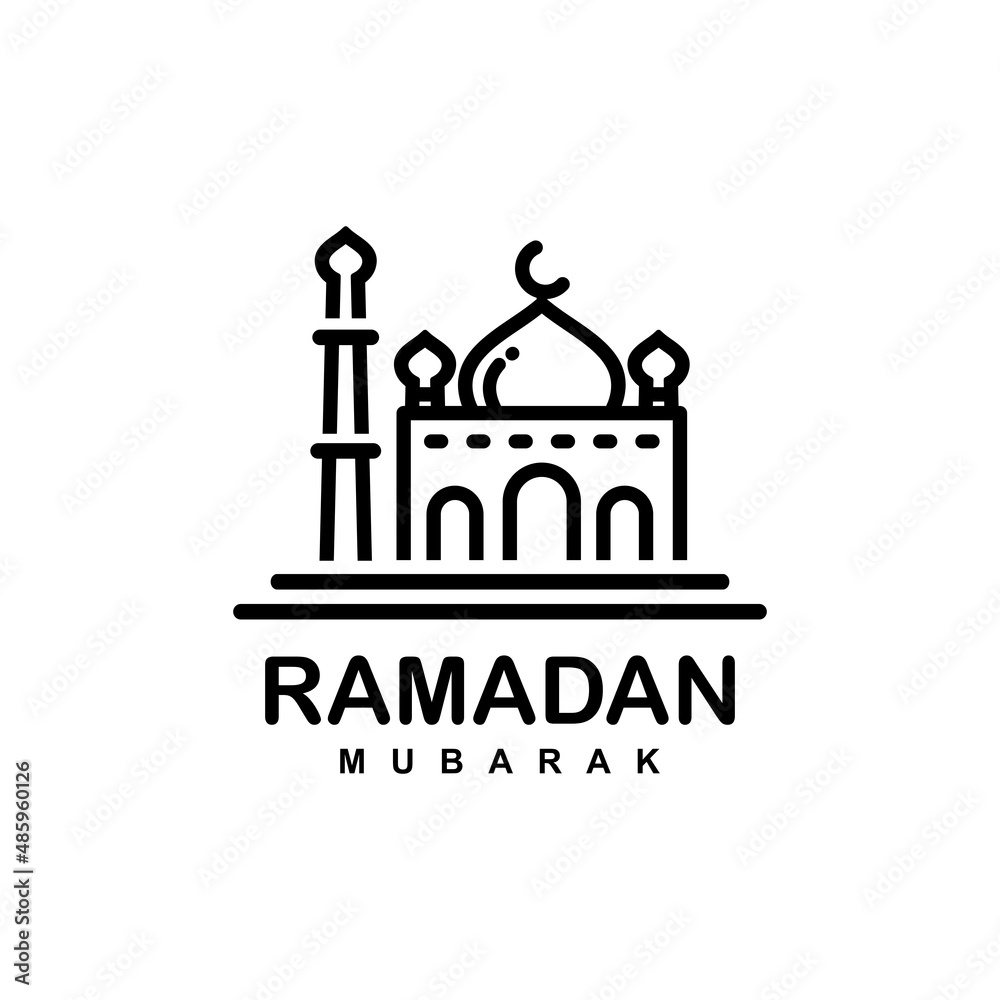 Ramadan logo. Mosque simple flat logo vector illustration Ramadan logo. Mosque simple flat logo vector illustration
