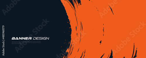 Abstract Blue and Orange Grunge Background. Brush Stroke Illustration for Banner. Scratch and Texture Elements For Design