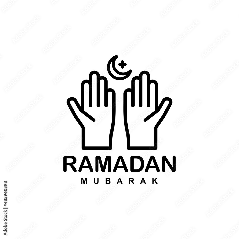 Ramadan logo. Islamic pray simple flat icon vector illustration Ramadan logo. Islamic pray simple flat icon vector illustration