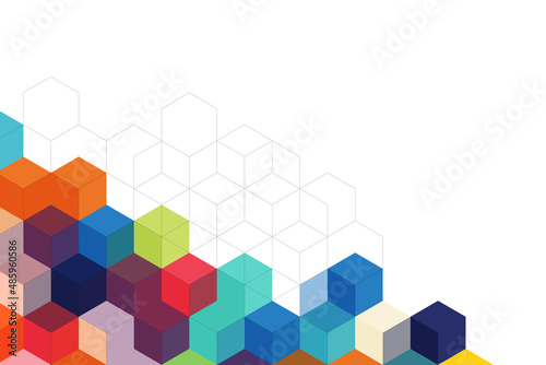 Abstract design element with hexagons shape pattern