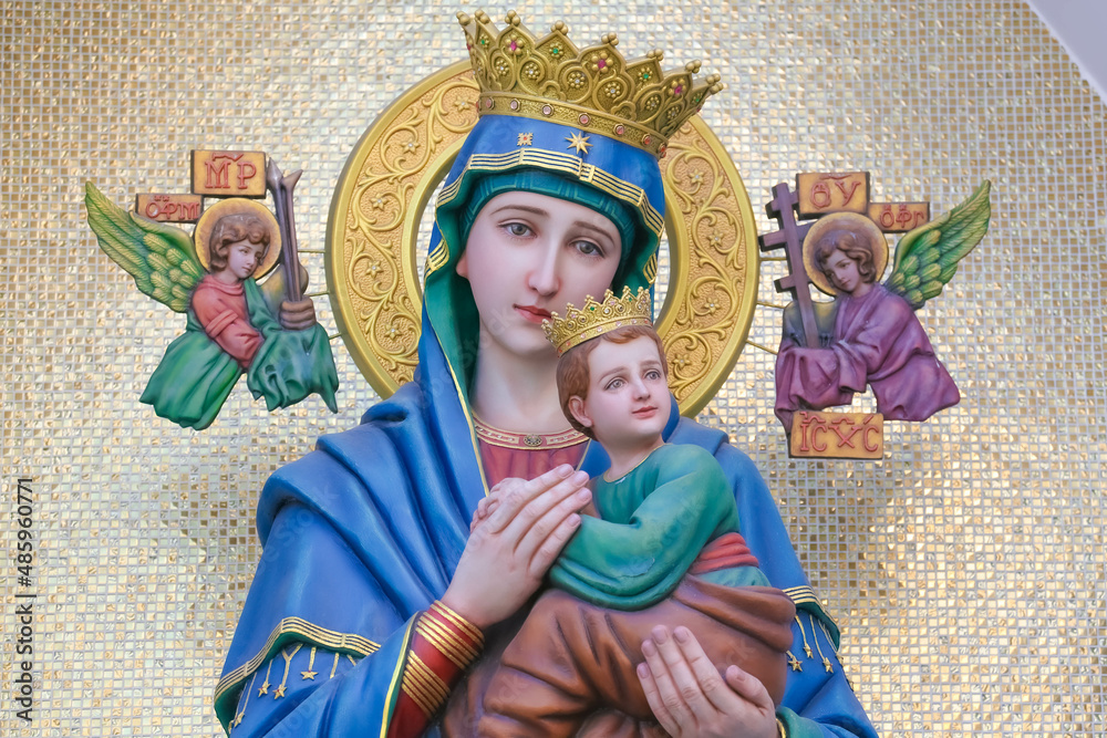 our lady of perpetual help catholic religious Madonna and child statue