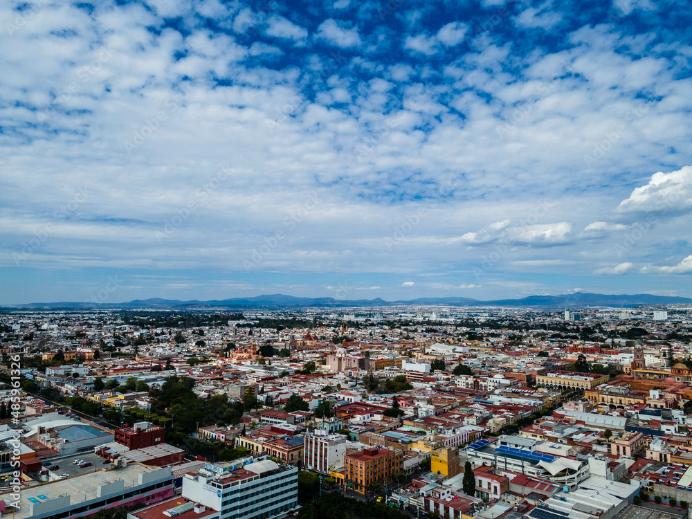 Dron view from Queretaro centro Mexico