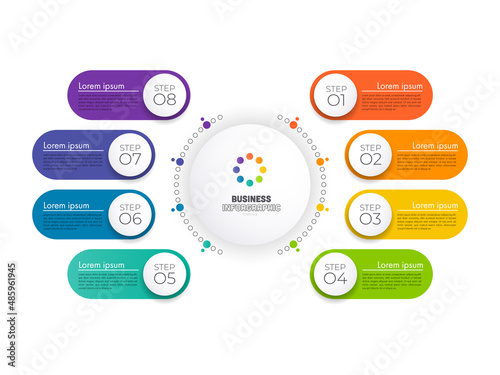 Infographic circle element template can be used for workflow layout, diagram, number options, web design. Infographic business concept with 6 option, parts, steps or processes.	