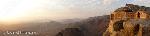 Fotografie Beautiful sunrise on top of Mousa Mountain in Egypt, South Sinai