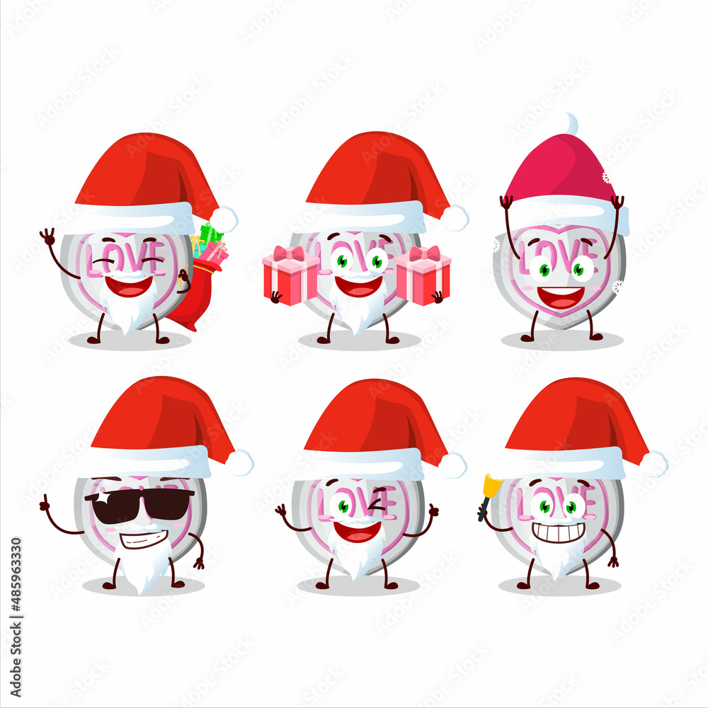 Santa Claus emoticons with white love candy cartoon character Santa Claus emoticons with white love candy cartoon character