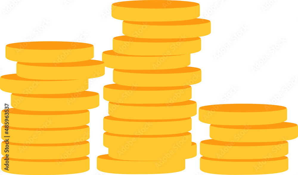 Illustration of coins in retail style on a white background Illustration of coins in retail style on a white background