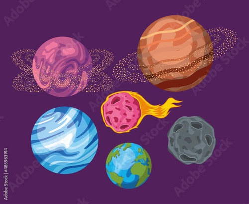 six space universe icons