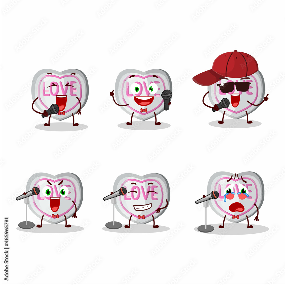 A Cute Cartoon design concept of white love candy singing a famous song