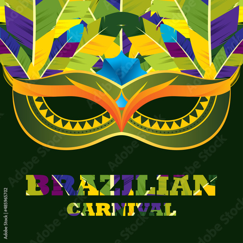 brazil carnival background. carnival party greeting post feed