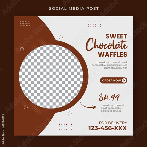 Chocolate waffles social media post template