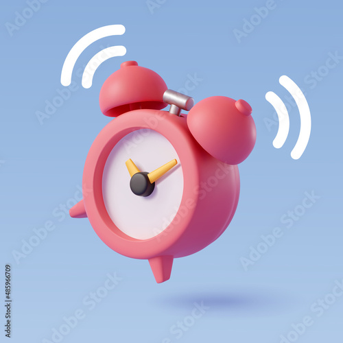 Alarm clock isolated on blue