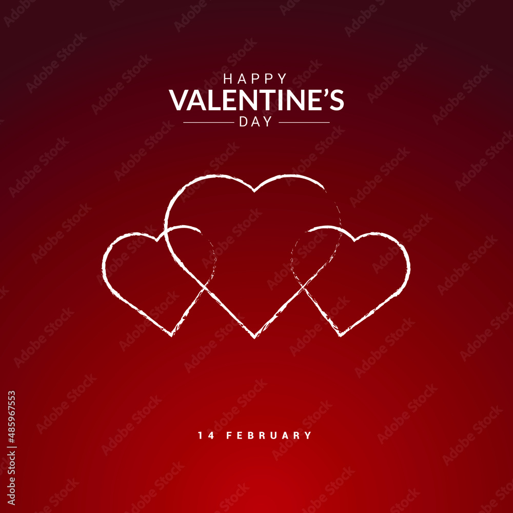 Valentines day background with hearts Premium Vector design