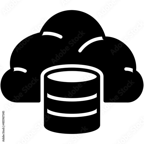 cloud database glyph icon