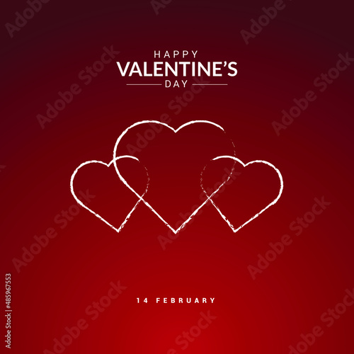 Valentines day background with hearts Premium Vector design