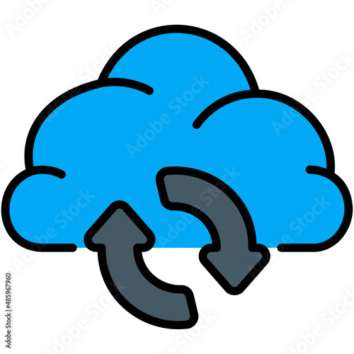 cloud sync filled outline icon