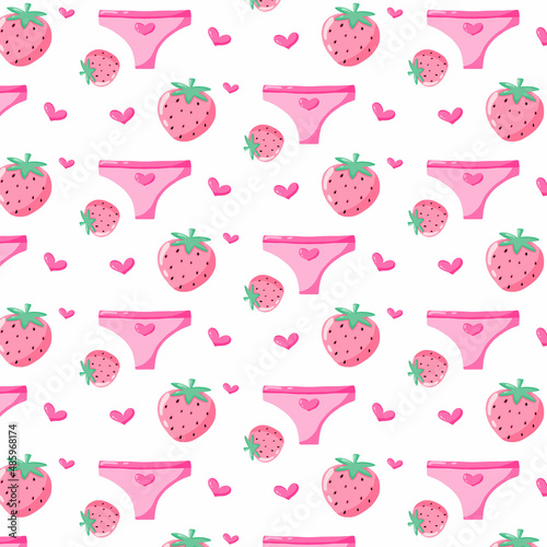 Vector seamless pattern with sex toys. Doodle style. Pattern for sex shop.