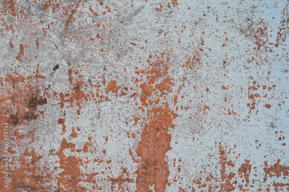 Interior background with texture of old painted concrete wall with peeling plaster.