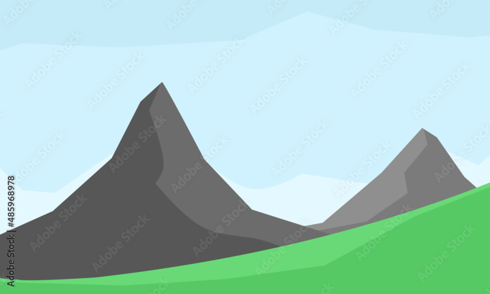 illustration of mountain landscape