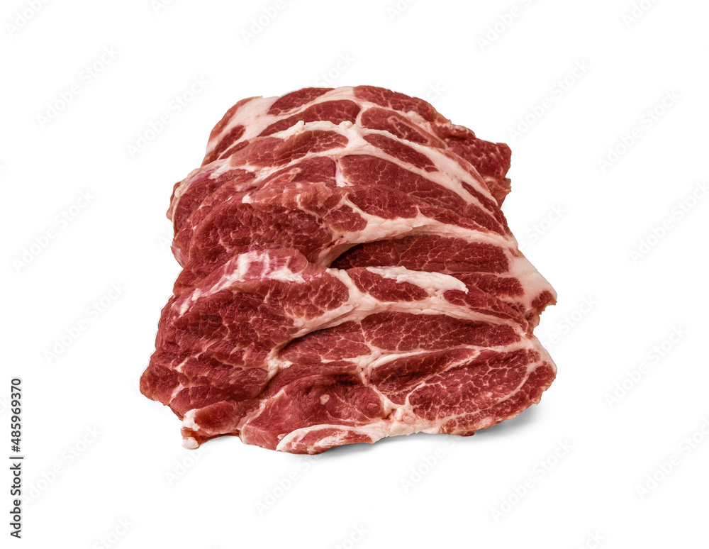 marble beef. Group of fresh raw beef meat steaks isolated on white background. Raw meat. fresh raw beef lamb. Butchery, market, shop