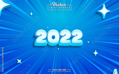 2022 vector 3d editable text effect