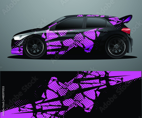 Rally car decal graphic wrap vector  abstract background