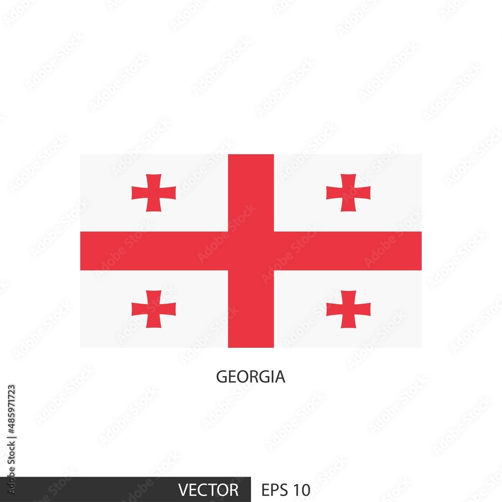 Georgia square flag on white background and specify is vector eps10.