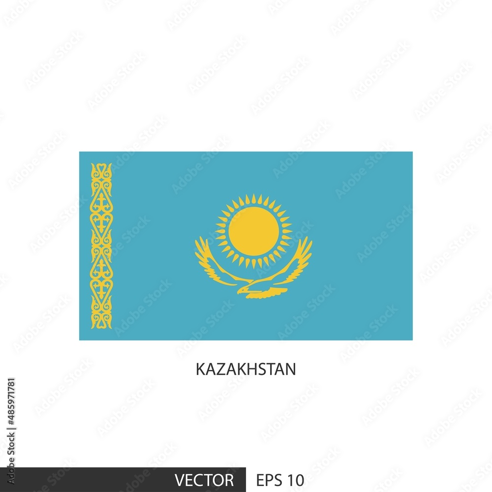 Fototapeta premium Kazakhstan square flag on white background and specify is vector eps10.