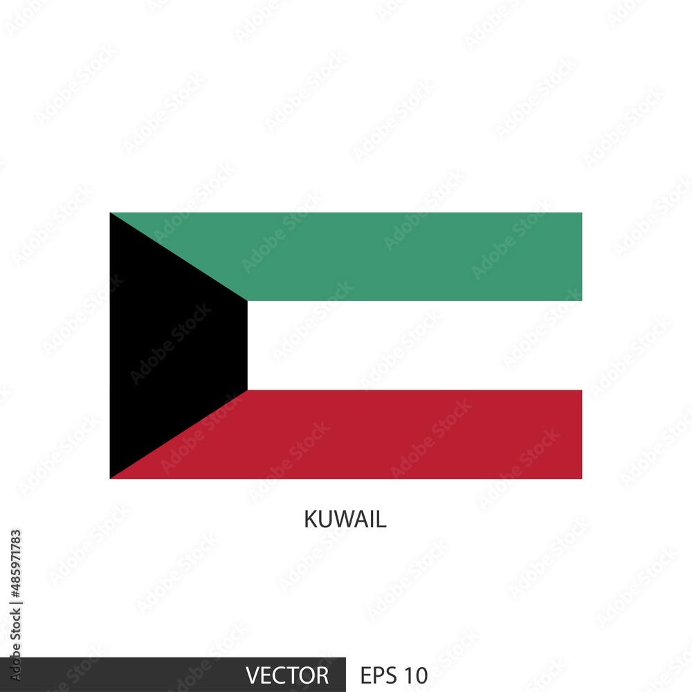 Kuwait square flag on white background and specify is vector eps10. Kuwait square flag on white background and specify is vector eps10.