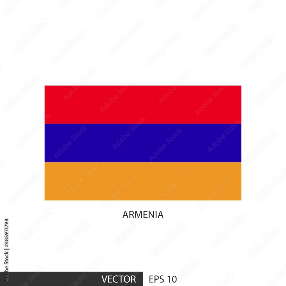 Armenia square flag on white background and specify is vector eps10. Armenia square flag on white background and specify is vector eps10.