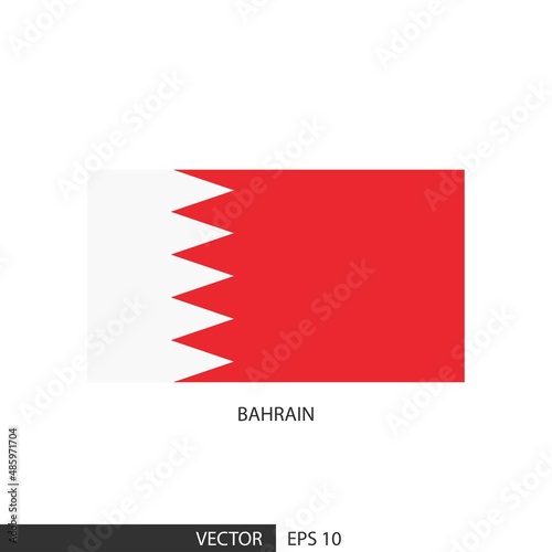 Bahrain square flag on white background and specify is vector eps10.