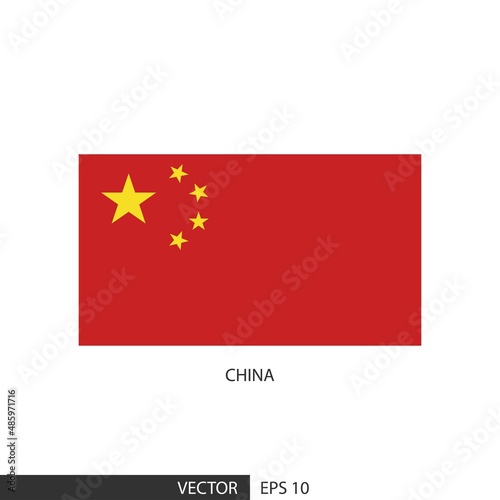 China square flag on white background and specify is vector eps10.