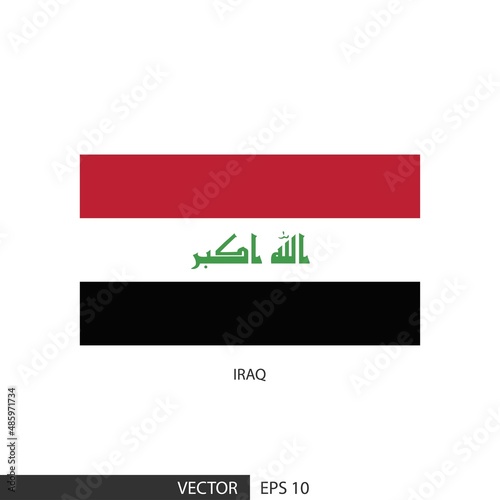 Iraq square flag on white background and specify is vector eps10.