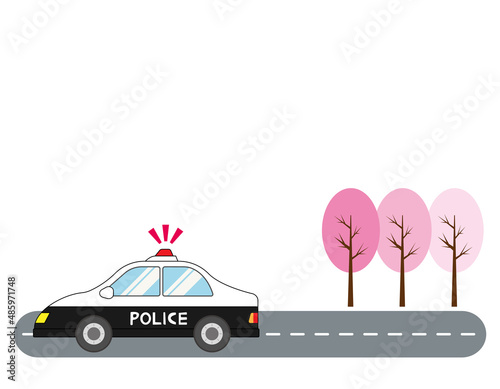 パトカー　警察　ベクターイラスト