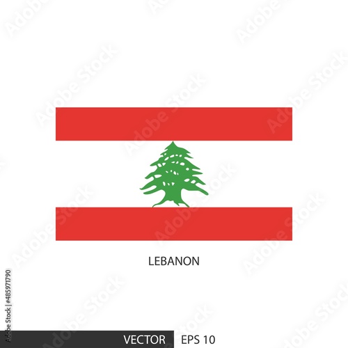 Lebanon square flag on white background and specify is vector eps10.