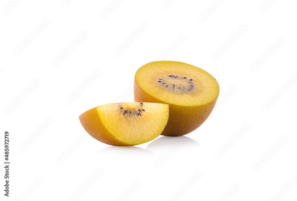 Fresh yellow kiwi isolated on white background Fresh yellow kiwi isolated on white background