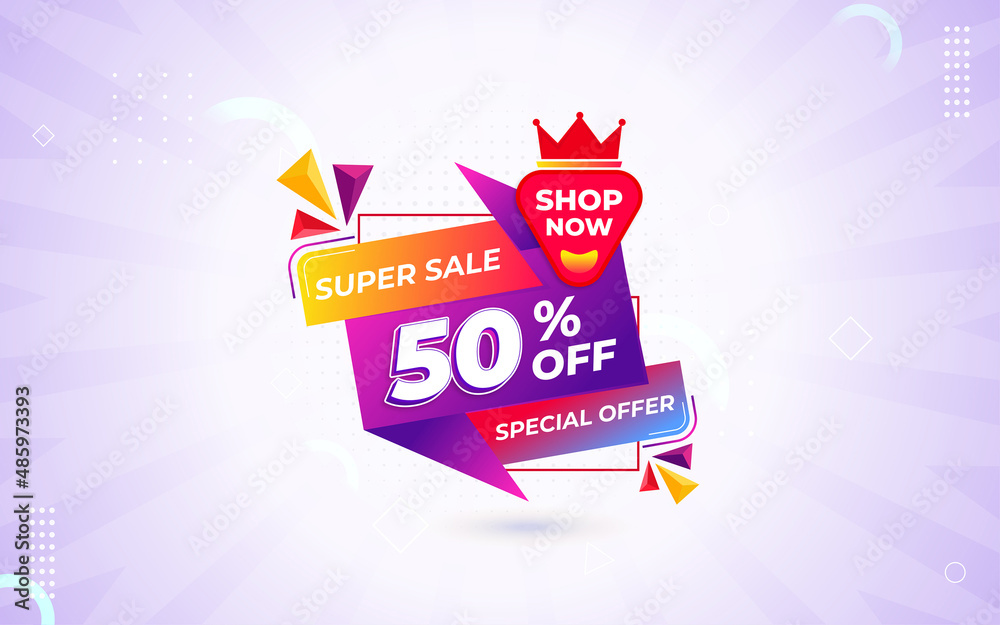 Fototapeta premium Supper sale offer banner with editable text effect